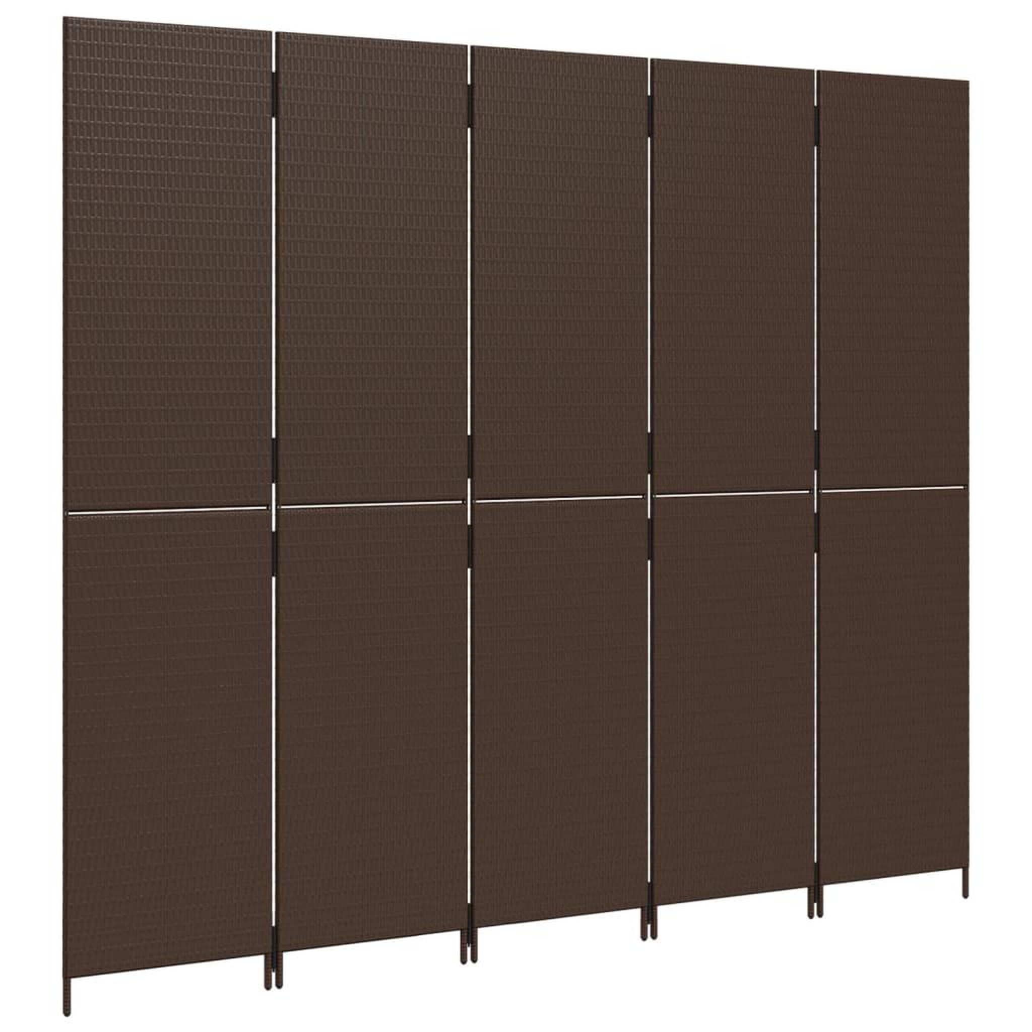 Voir la diapositive 4 : VIDAXL Cloison de separation 5 panneaux marron resine tressee