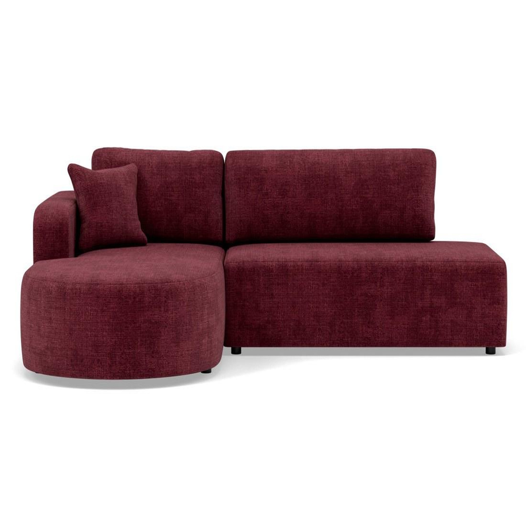 Voir la diapositive 1 : BEST MOBILIER Miro - canapé d'angle gauche 4 places convertible avec coffre en velours texturé