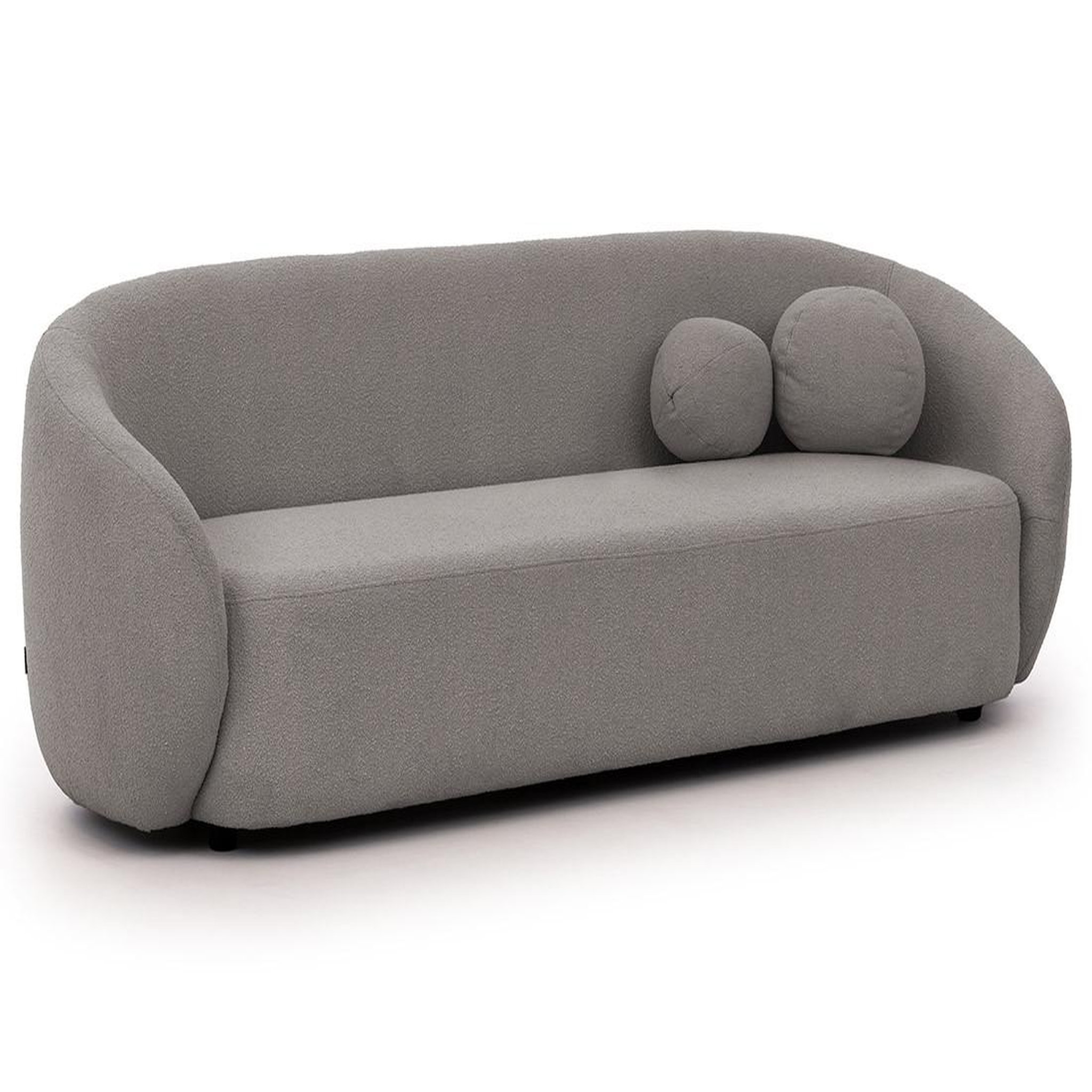 Voir la diapositive 1 : BEST MOBILIER Flore - canapé droit 3 places en tissu bouclette