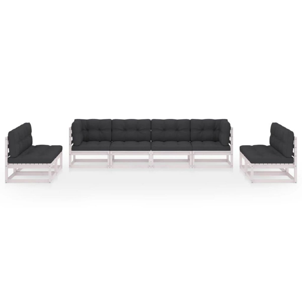 VIDAXL Salon de jardin 8 pcs avec coussins Bois de pin massif