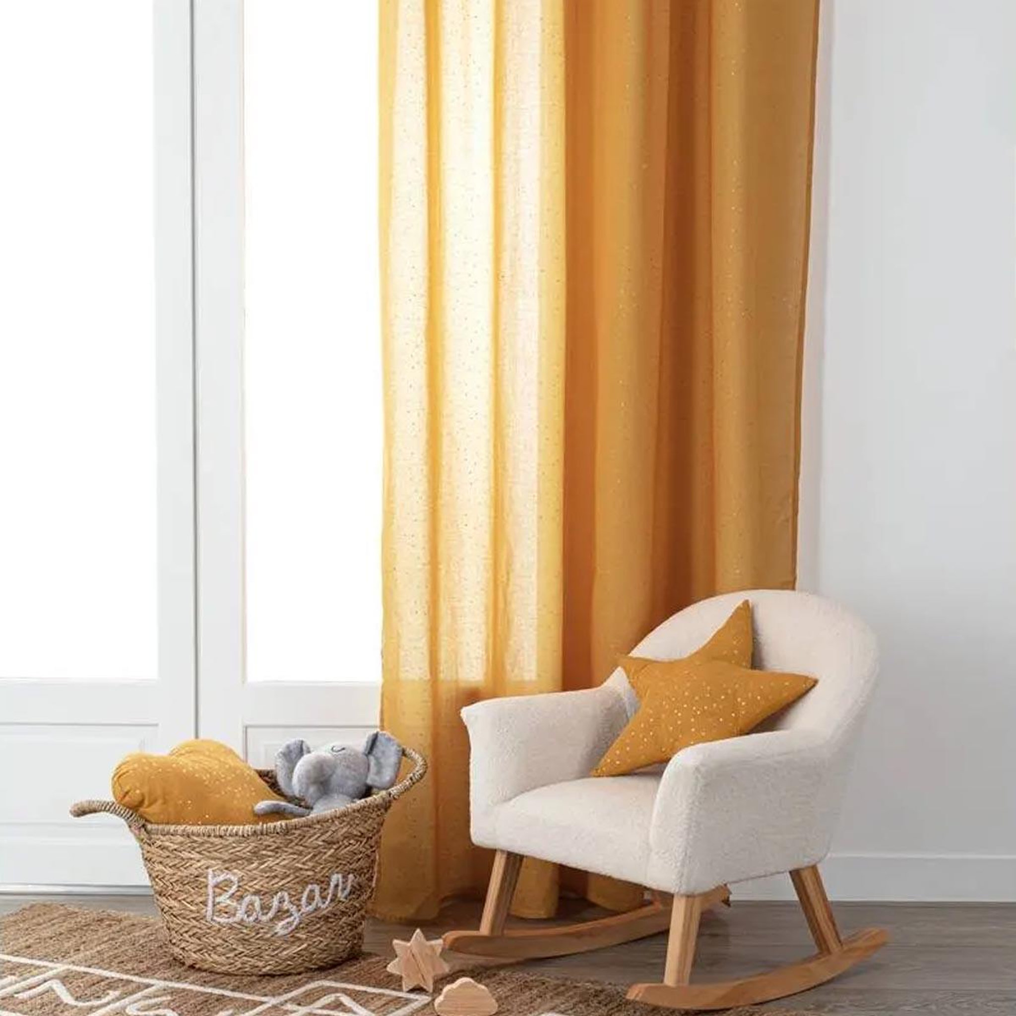 Voir la diapositive 3 : Atmosphera Kids Rideau Enfant  Berlingot  140x250cm Ocre