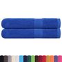 Voir la diapositive 2 : VIDAXL Serviettes 2 pcs bleu 100x200 cm 360 g m² 100% coton