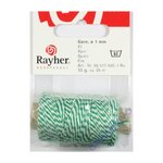 Rayher Ficelle bicolore vert et blanc 35 mm x ø 1 mm