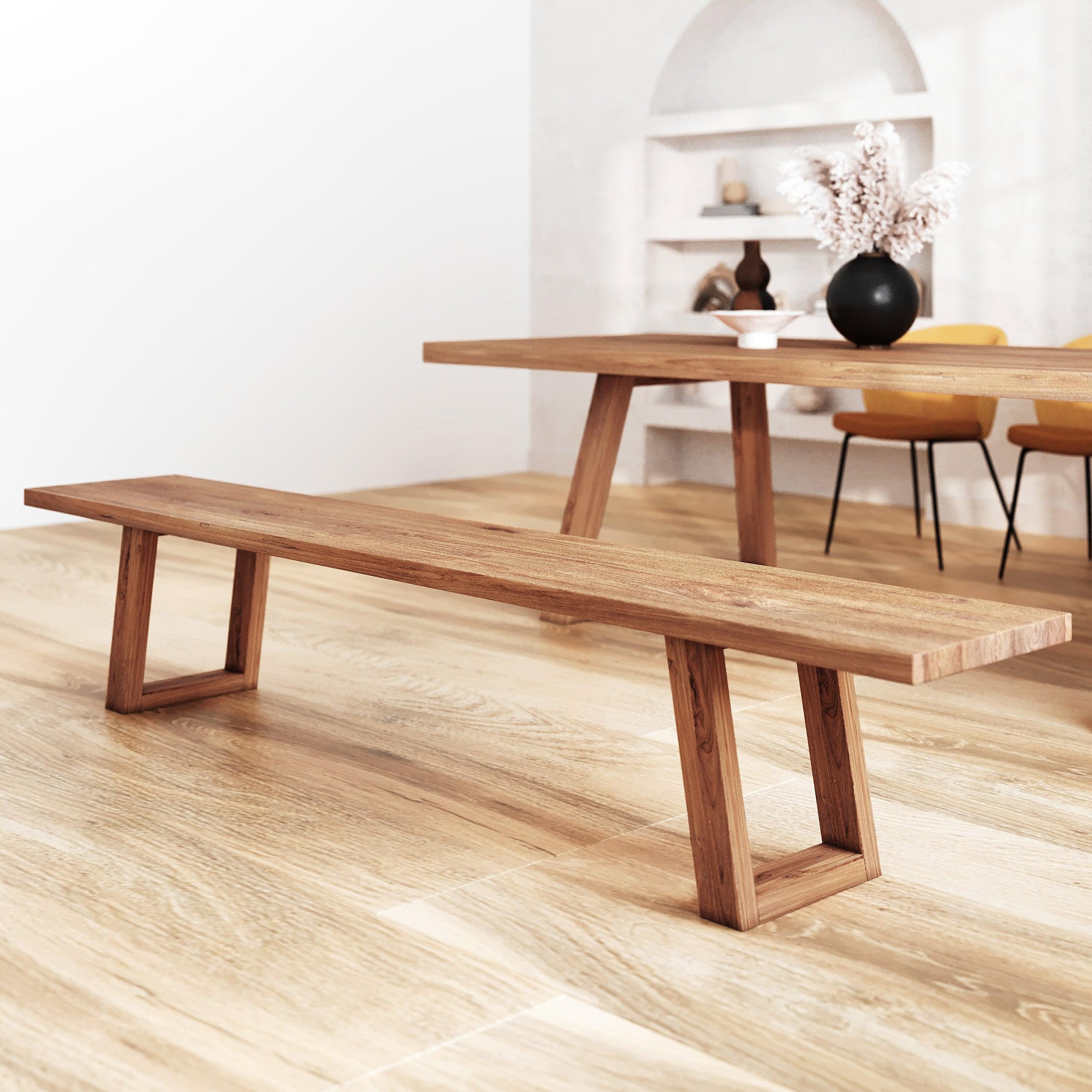 Voir la diapositive 2 : MAISON PAVANE Banc en bois de teck recyclé 240 cm-Marie