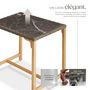 Voir la diapositive 3 : tectake Table de bar en rotin avec cadre en aluminium et bois marron naturel