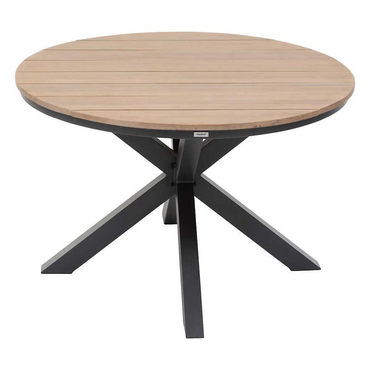 HESPERIDE Table de jardin ronde Alu/Acacia Oriengo 4 places graphite - Hespéride