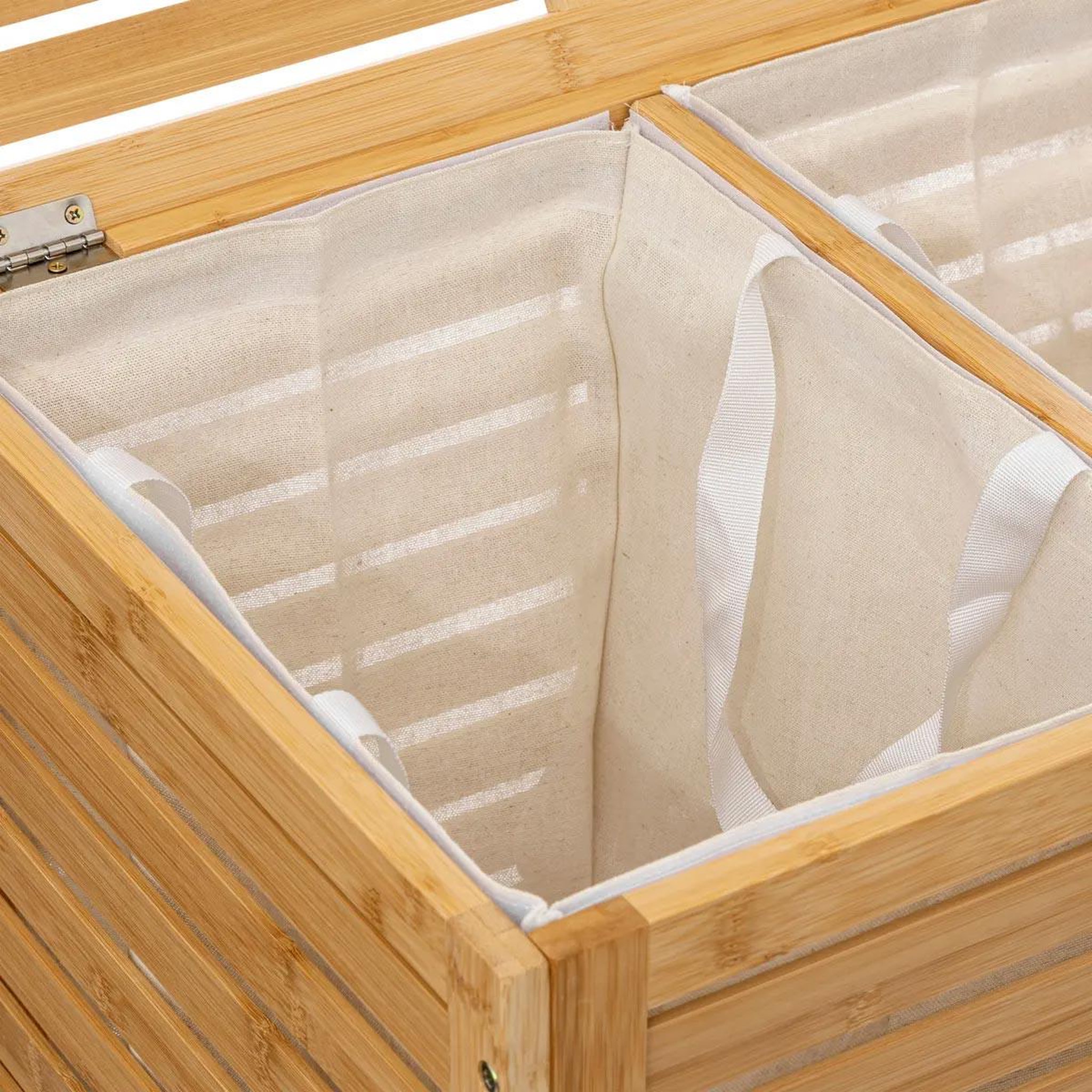Voir la diapositive 3 : FIVE Panier à linge double bambou  sicela  60cm naturel