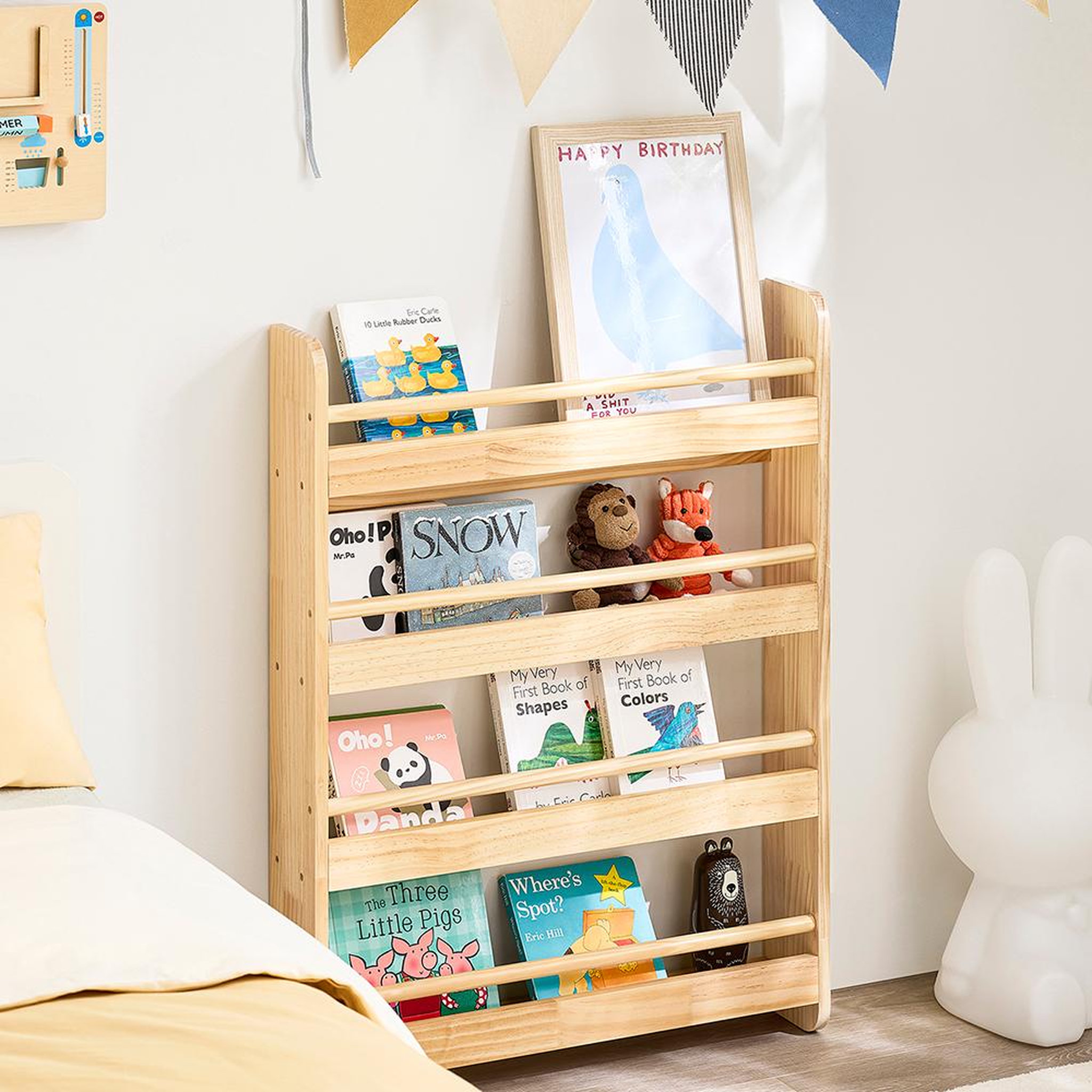 Voir la diapositive 4 : SOBUY SoBuy - Bibliothèque Enfant à 3 étagères - Nordique - KMB08-K