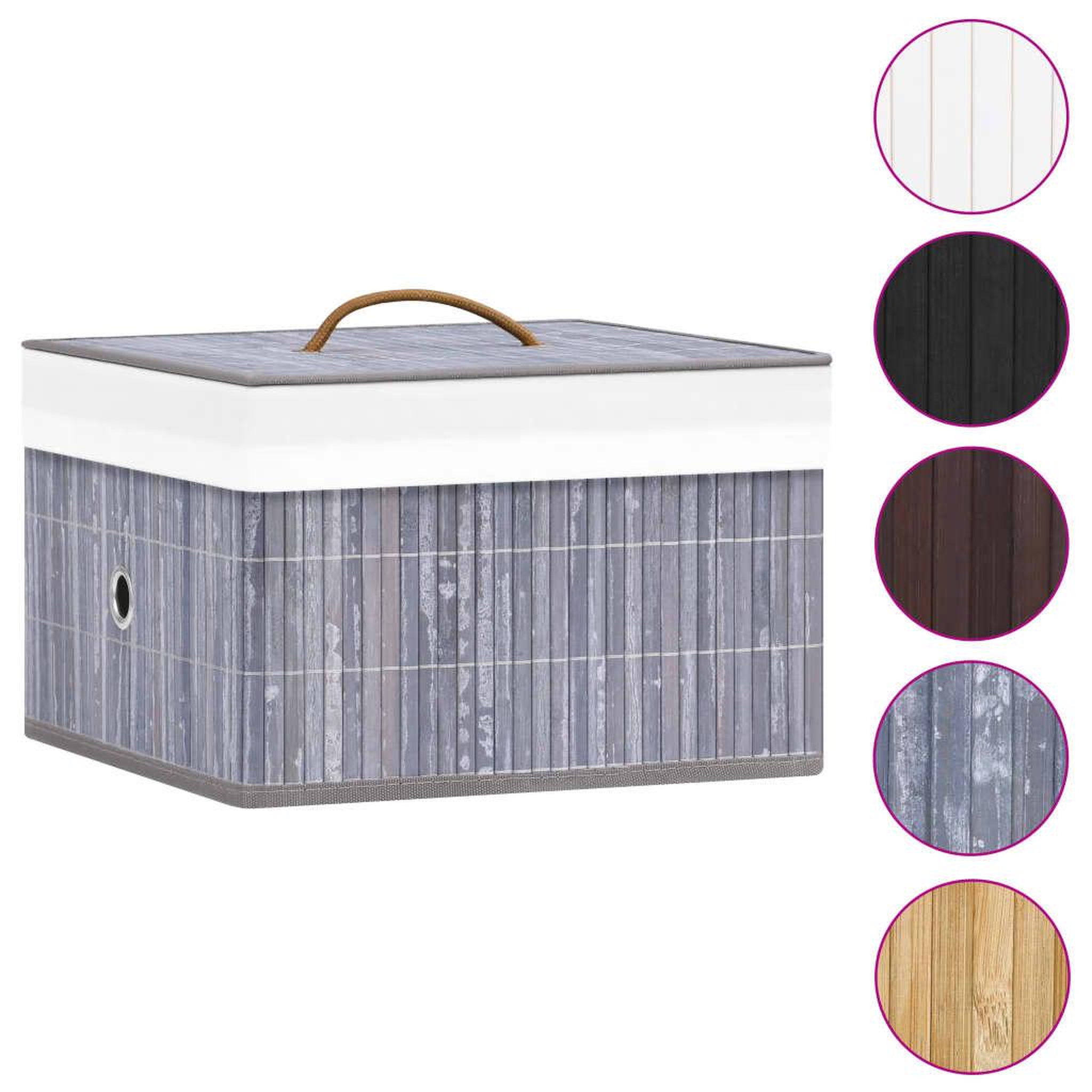 Voir la diapositive 3 : VIDAXL Boîtes de rangement en bambou 4 pcs Gris