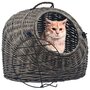 VIDAXL Cage de transport pour chats Gris 45x35x35 cm Saule naturel