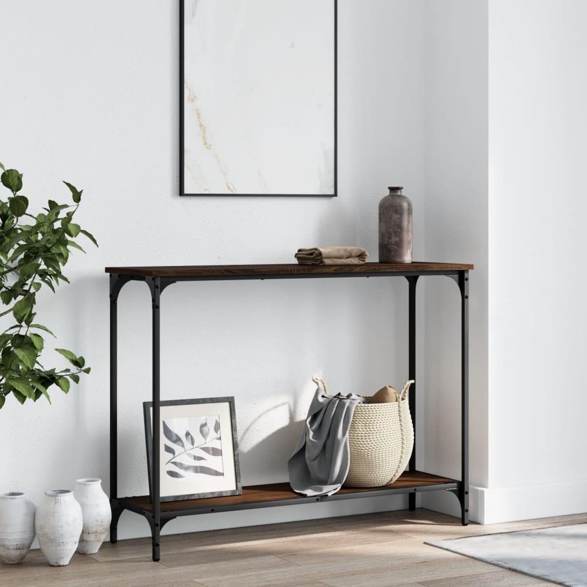 VIDAXL Table console chene marron 101x30,5x75 cm bois d'ingenierie
