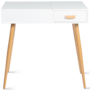 Voir la diapositive 4 : ID MARKET Coiffeuse scandinave LISA miroir rabattable blanche