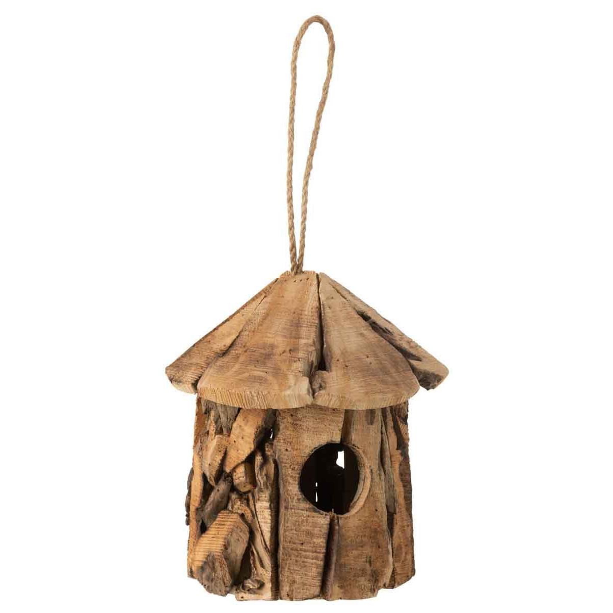 J-LINE Nichoir pour Oiseaux en Bois  Maison  27cm Naturel
