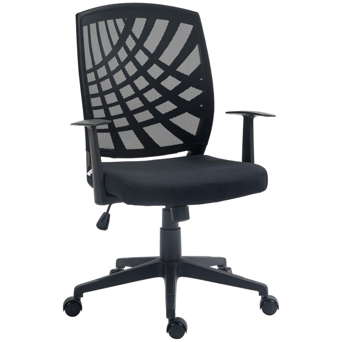 HOMCOM Chaise de bureau design ergonomique réglable accoudoirs maille noir