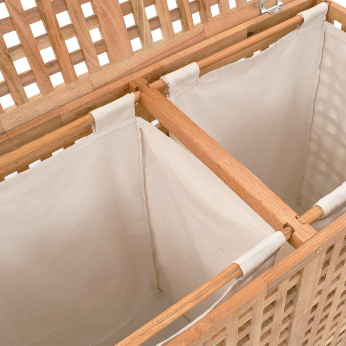 VIDAXL Coffre a linge 87,5x46x67 cm Bois de noyer massif
