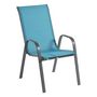 Voir la diapositive 1 : GARDENSTAR Fauteuil empilable acier et textilène bleu SEATTLE