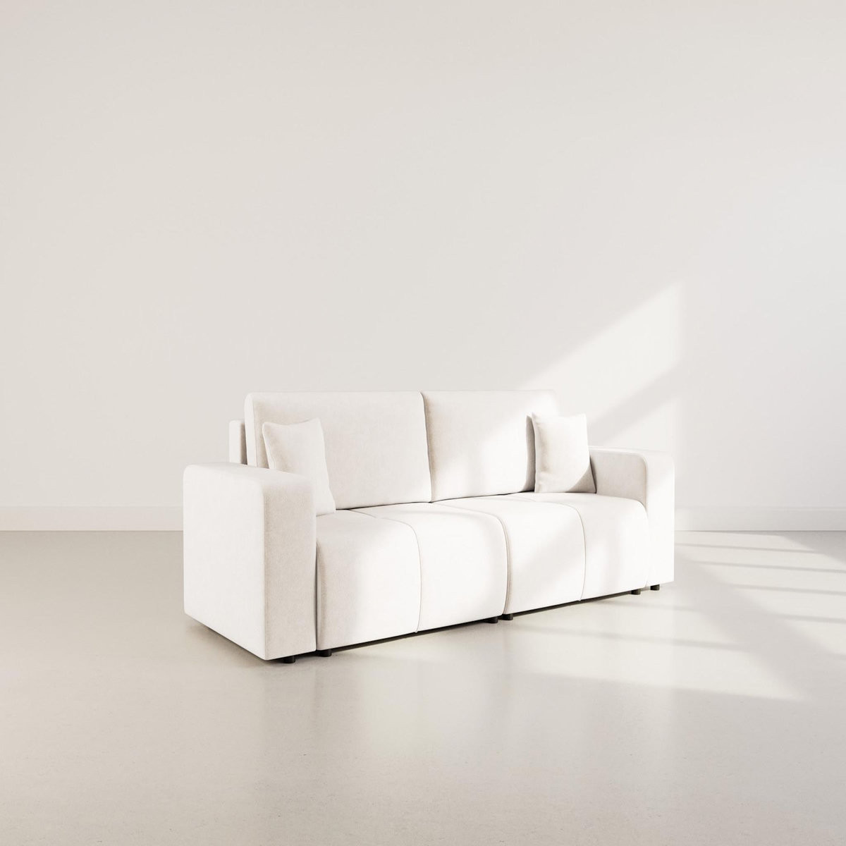 BEST MOBILIER Nicole - canapé droit 4 places convertible avec coffre en tissu