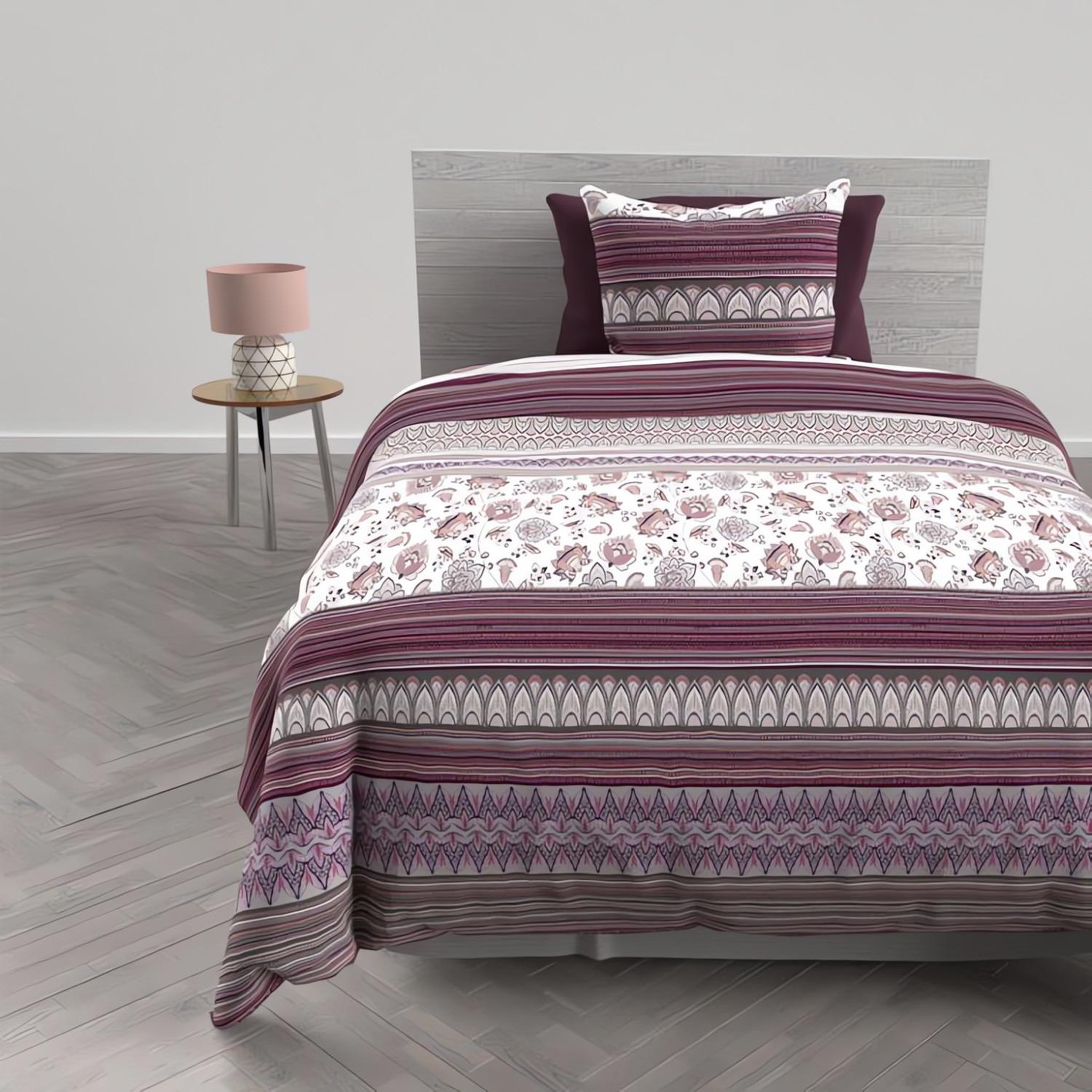 Voir la diapositive 2 : SOLEIL D'OCRE Parure housse de couette en coton 57 fils/cm2 JAIPUR, par Soleil d'Ocre