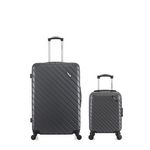 BLUESTAR BLUESTAR - Lot de 2 Valise grand format et valise cabine XXS CITE -. Coloris disponibles : Beige, Rose, Bleu, Rouge, Vert, Gris, Noir