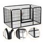 Voir la diapositive 4 : HOMCOM Luxe parc enclos acier 125L x 80l x 70H cm 4 panneaux et 1 porte pour chiens noir