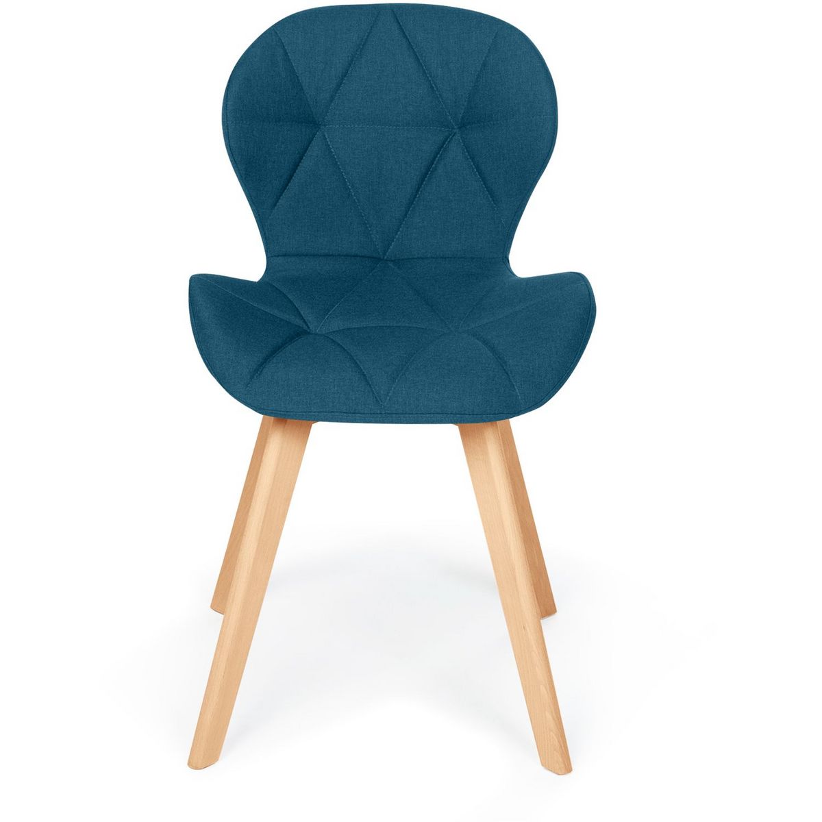 Lot de 2 chaises en tissu style scandinave pieds bois massif GAYA