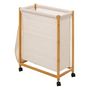 Voir la diapositive 2 : ATMOSPHERA Panier à linge 52L sur roulettes bambou