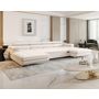 Voir la diapositive 2 : BEST MOBILIER Ayden - canapé panoramique en u 7 places convertible avec coffre et têtières réglables en tissu