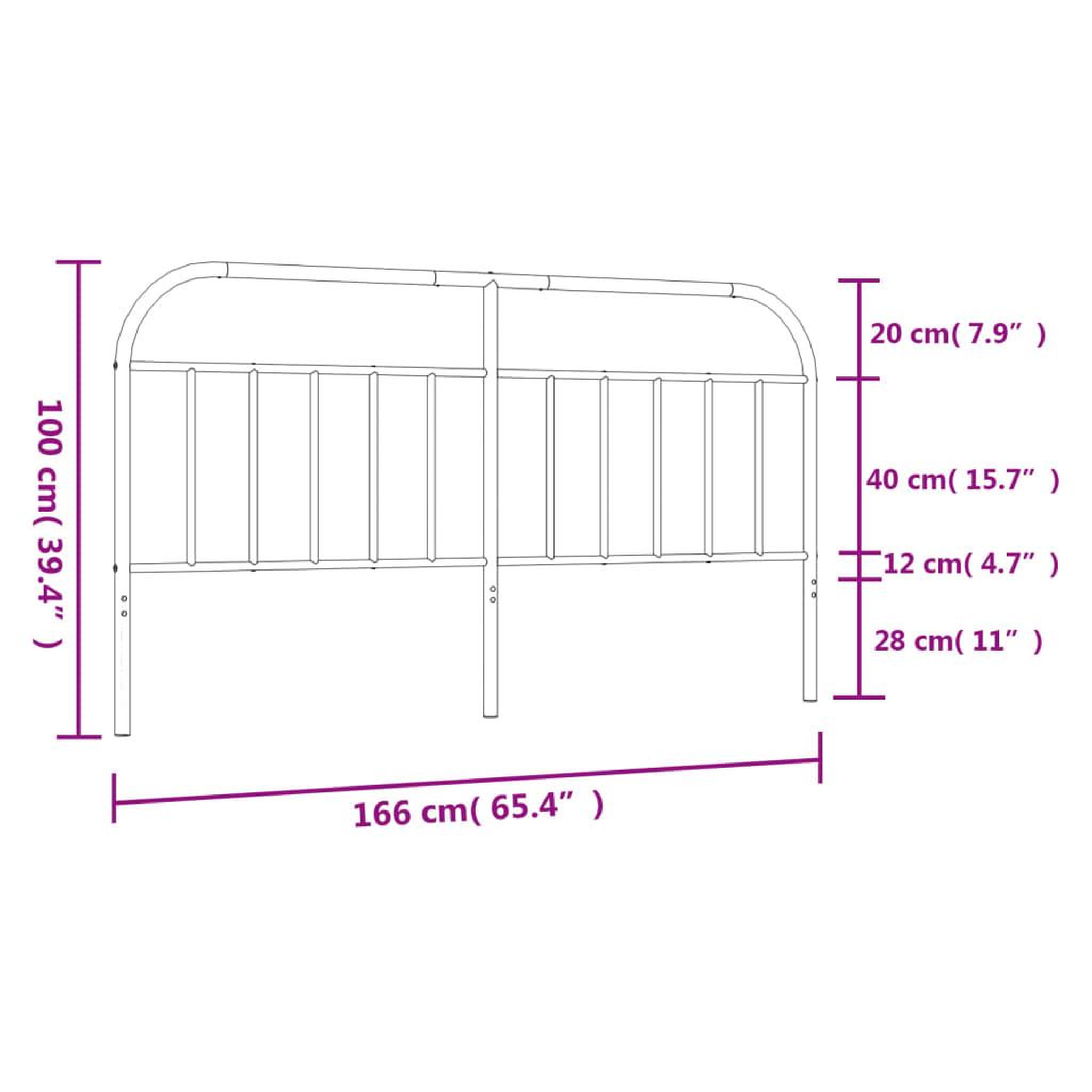 Voir la diapositive 6 : VIDAXL Tete de lit metal noir 160 cm