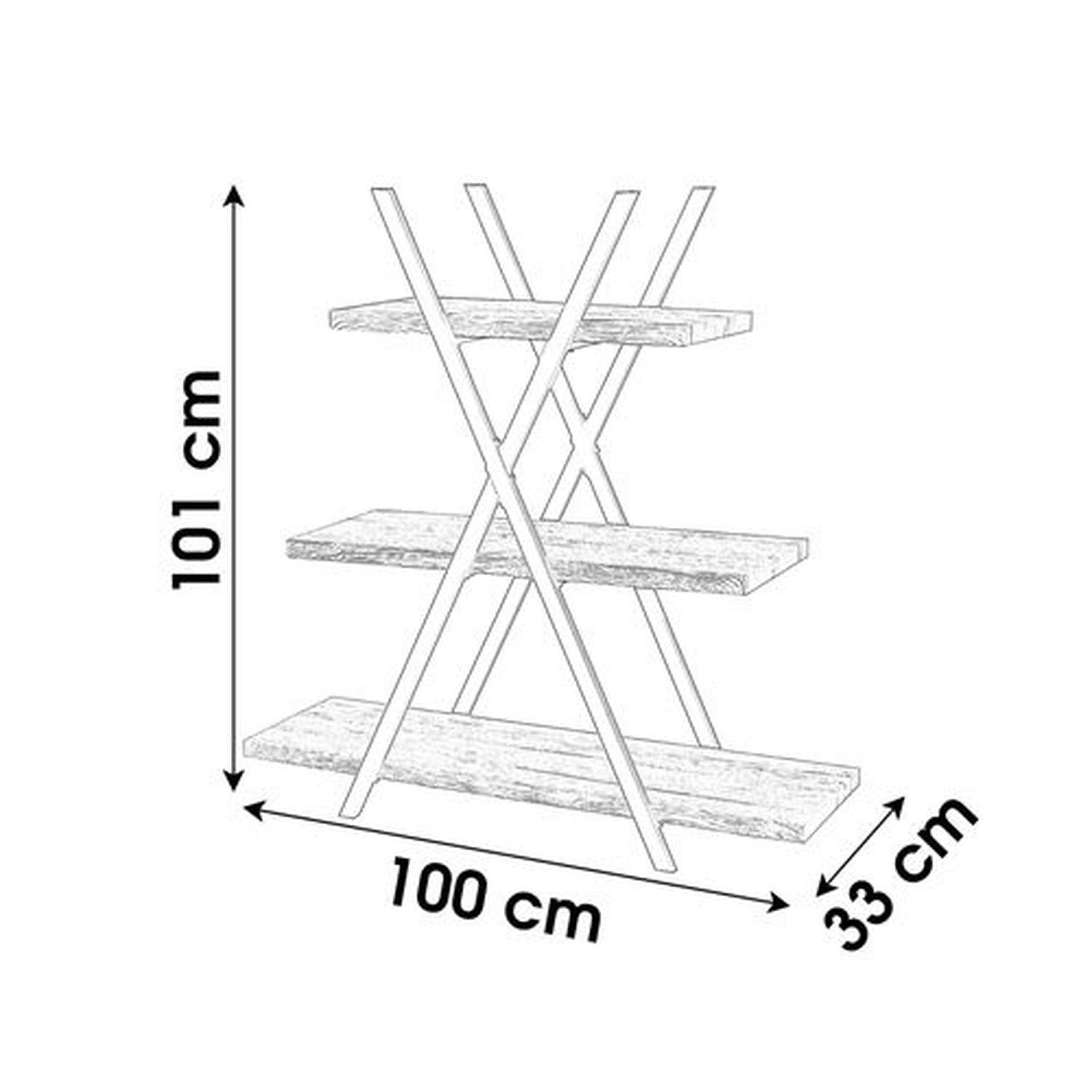 Voir la diapositive 3 : DIVERS Etagère pyramide design industriel Dock - L. 100 x H. 101 cm - Noir