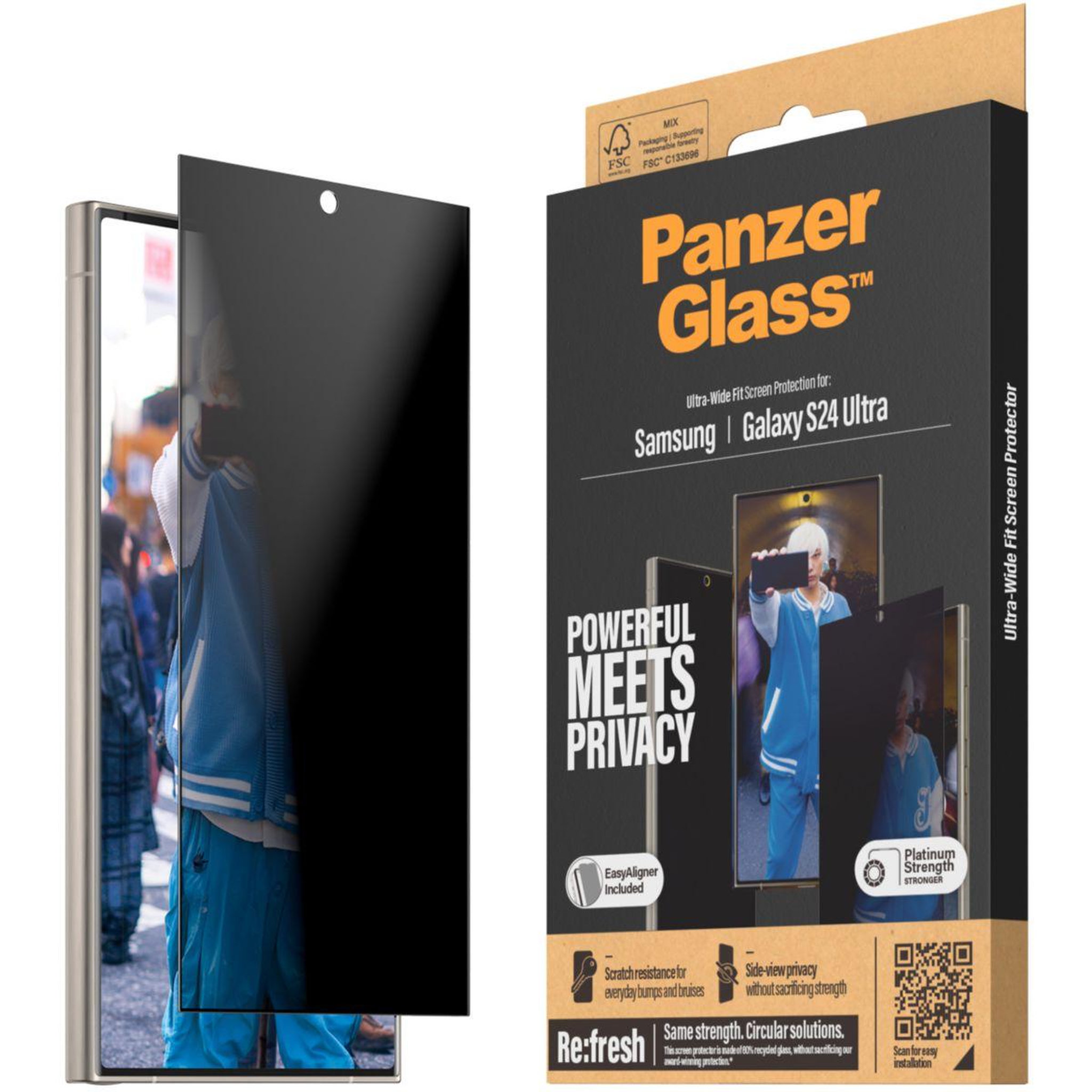 Voir la diapositive 5 : PANZERGLASS Protège écran Samsung S24 Ultra avec applicateur UWF