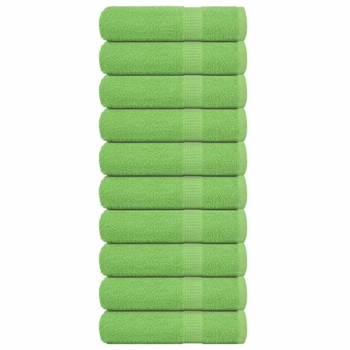 VIDAXL Essuie mains 10 pcs vert pomme 50x100 cm 360 g m² 100% coton