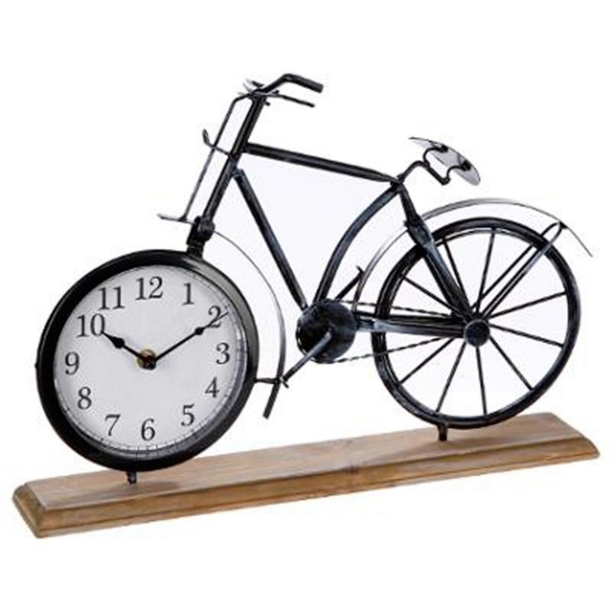 Horloge à Poser Déco Vélo 42cm Noir pas cher 