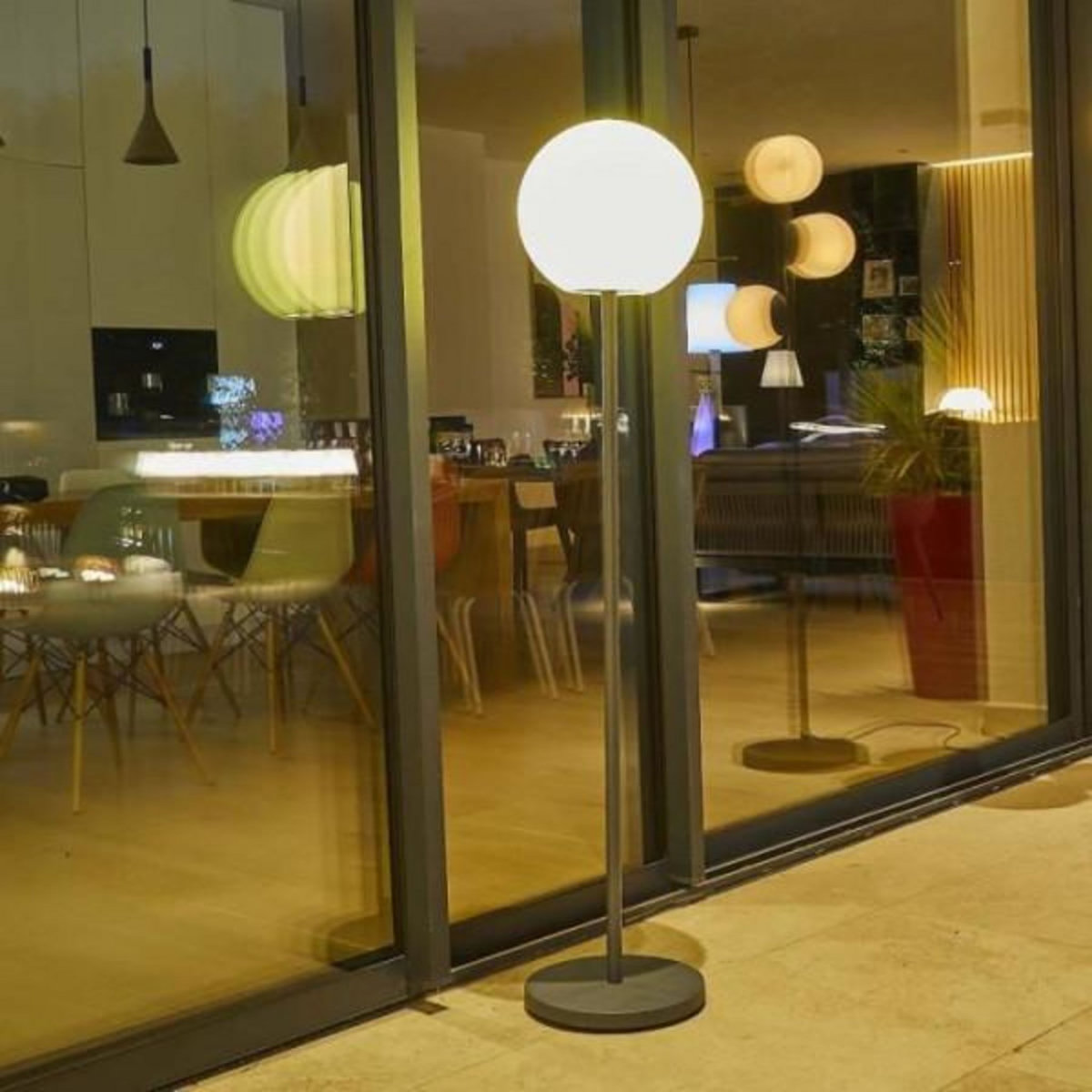 Lumisky Lampadaire lumineux - LUMISKY - LUNY TALL - H150 cm - Pied métal design scandinave - LED blanc chaud et blanc dimmable