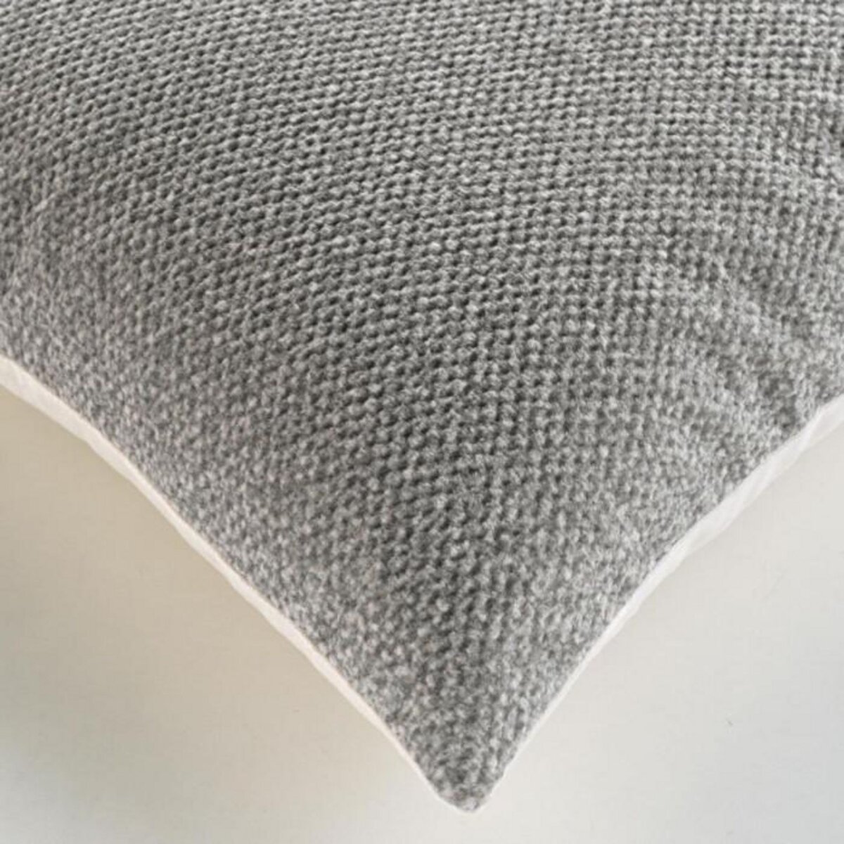 Paris Prix Coussin Déco Chenille  Meriel  45x45cm Gris
