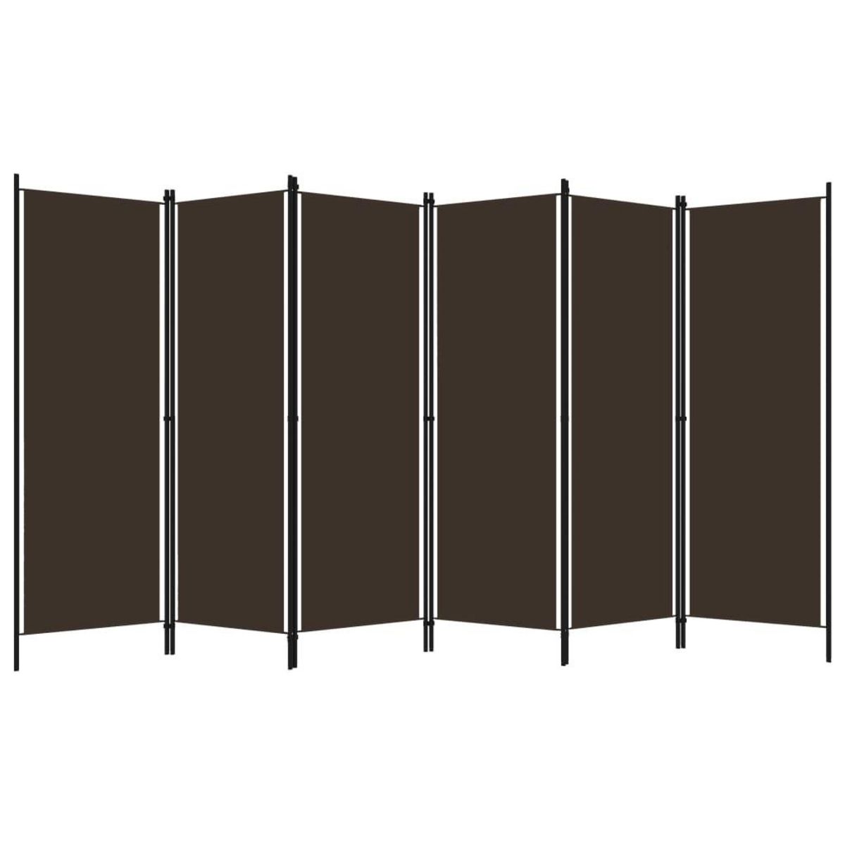 VIDAXL Cloison de separation 6 panneaux Marron 300x180 cm