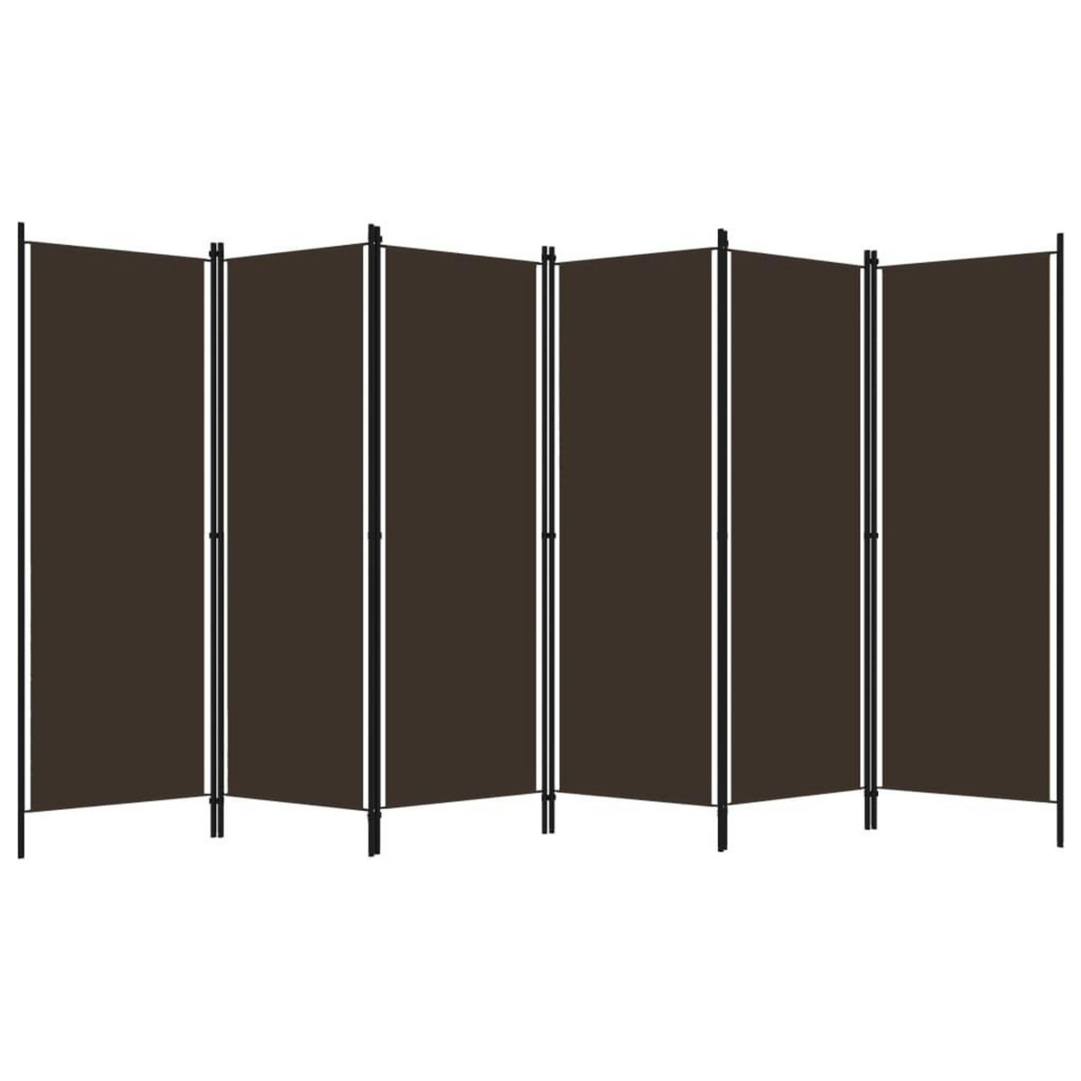 VIDAXL Cloison de separation 6 panneaux Marron 300x180 cm