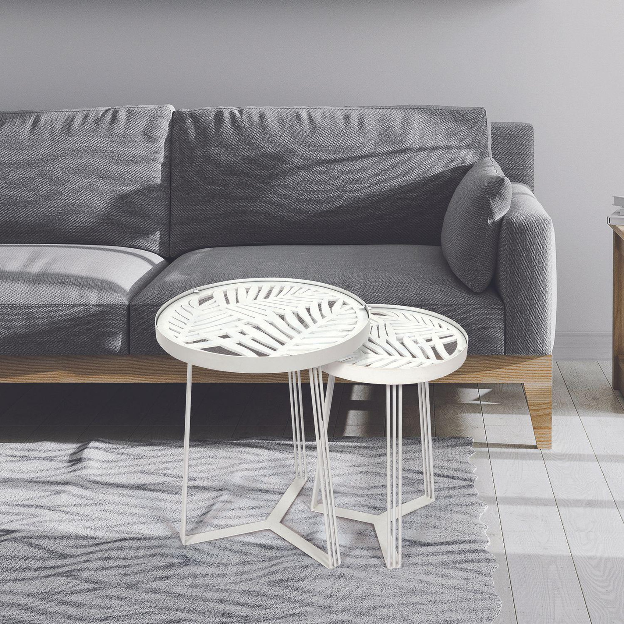 Voir la diapositive 4 : The Home Deco Factory Lot de 2 tables gigognes