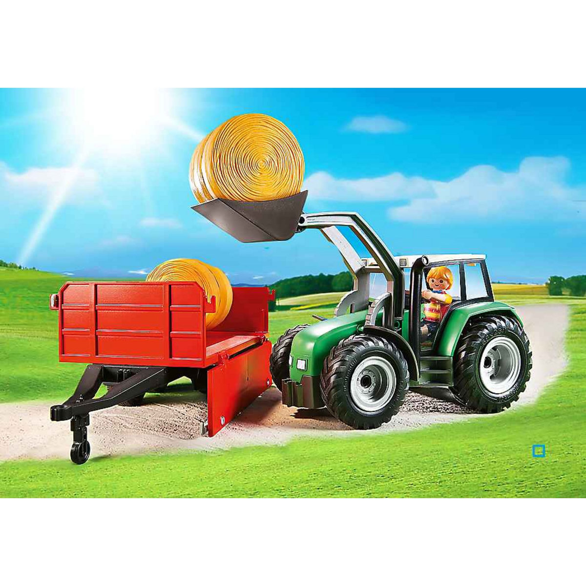 PLAYMOBIL 6130 - Country - Tracteur avec pelle et remorque
