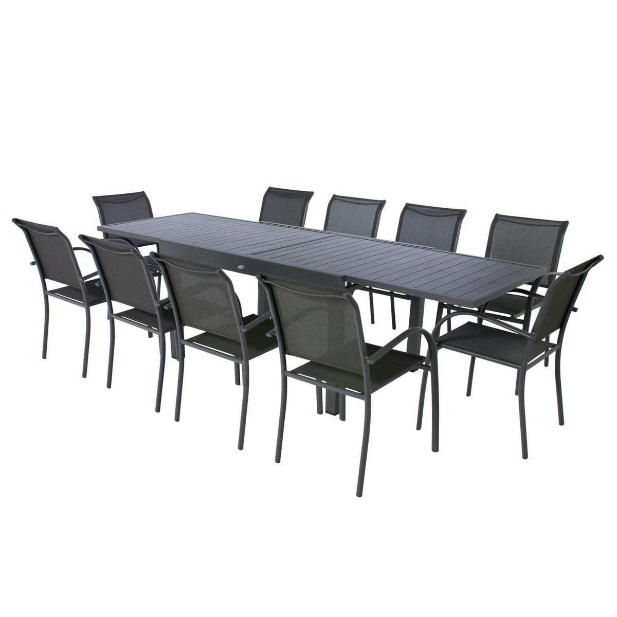 HESPERIDE Table de jardin extensible 10 Personnes Piazza