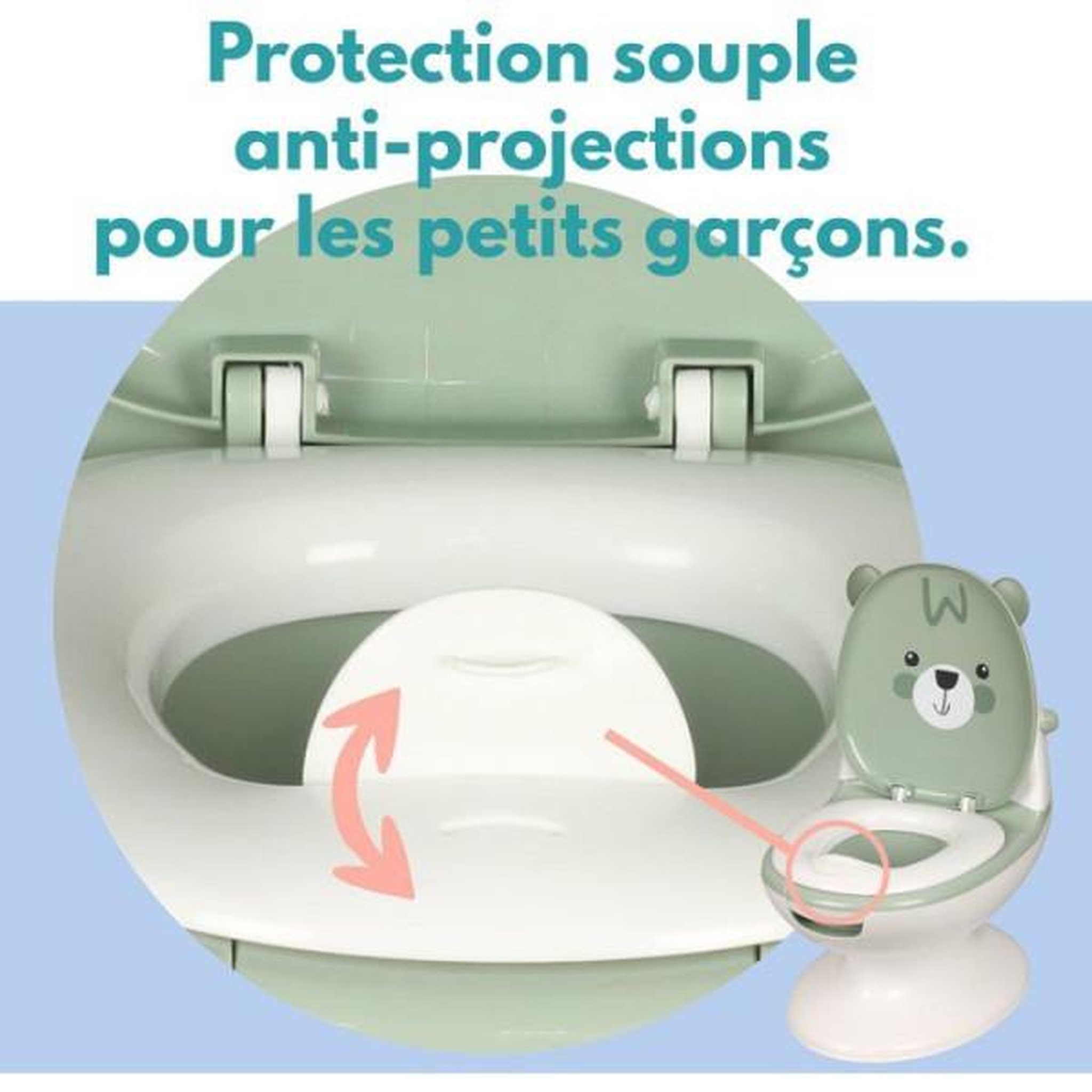 Voir la diapositive 6 : BAMBISOL Mini toilettes pour bébé - BAMBISOL - Ourson - Vert Amande