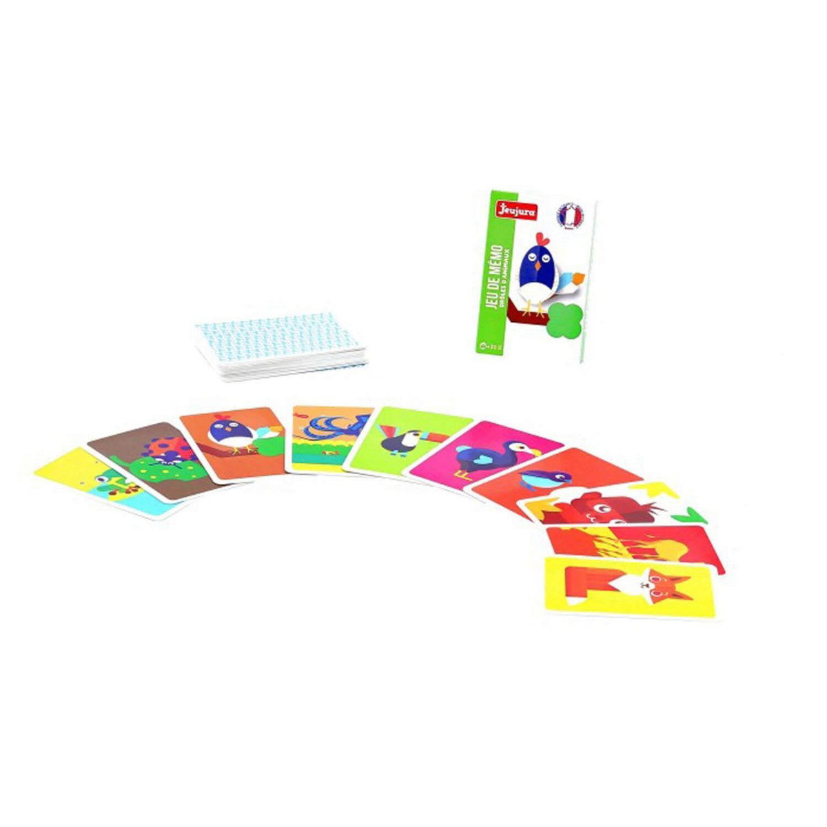JeuJura Coffret 3 Jeux De Cartes : 54 Cartes, 7 Familles, Memo