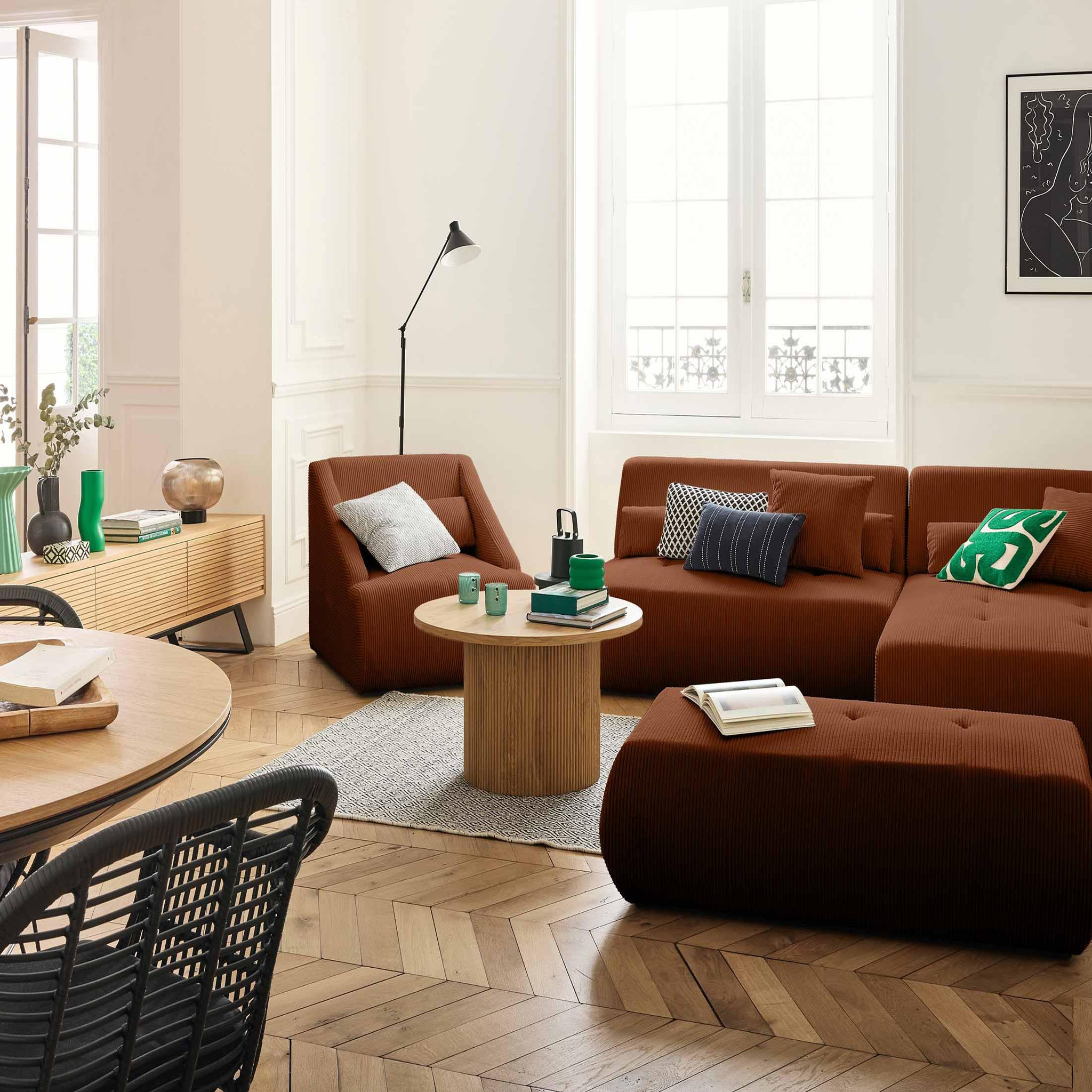 Voir la diapositive 3 : LISA DESIGN Onyx - fauteuil - en velours côtelé