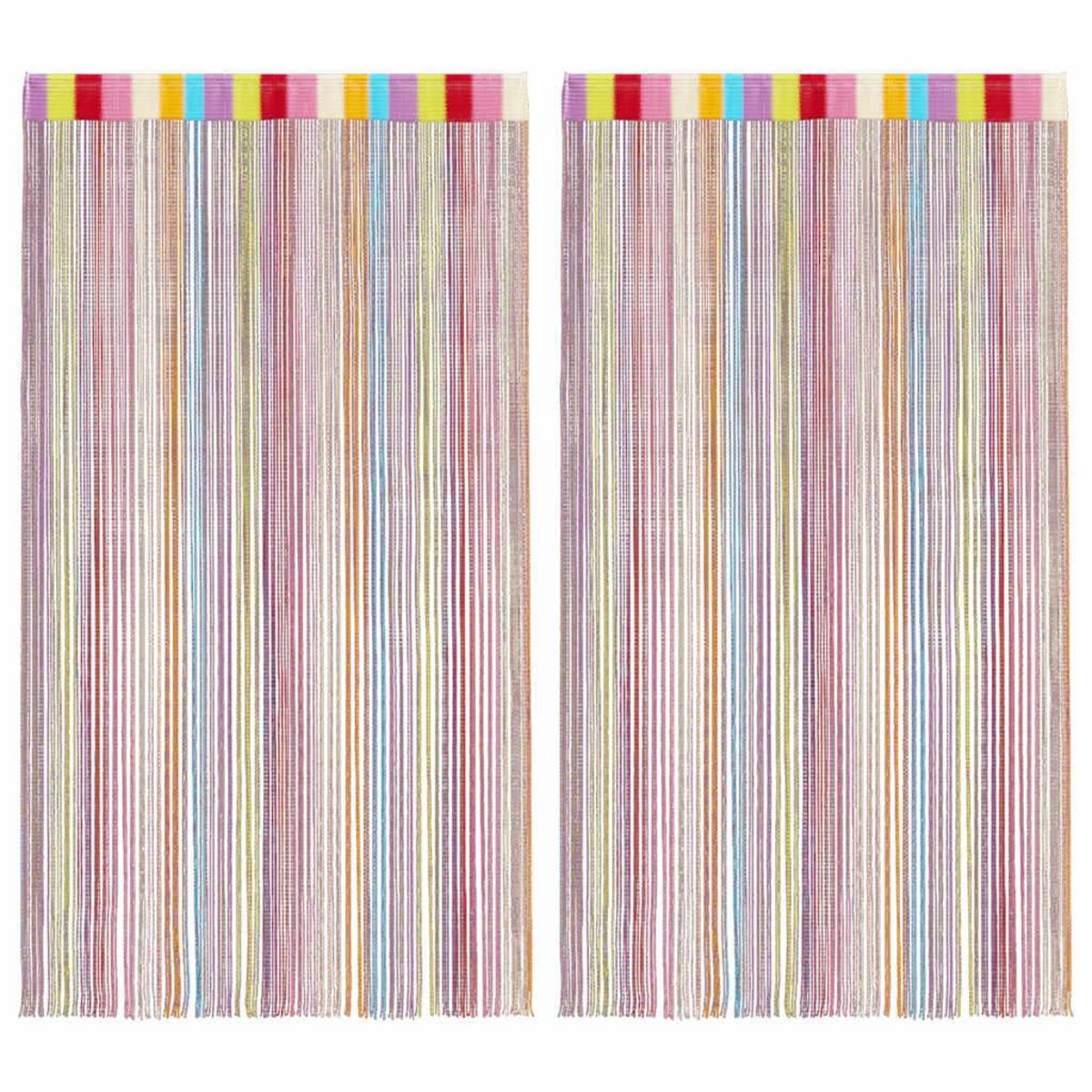 VIDAXL Rideaux a fils 2 pcs multicolore 100x250 cm