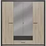 Demeyere Armoire - Décor Chene Kronberg - 4 portes et 2 tiroirs - Chambre - L 198 x H 203,1 x 56,6 cm - COLORADO