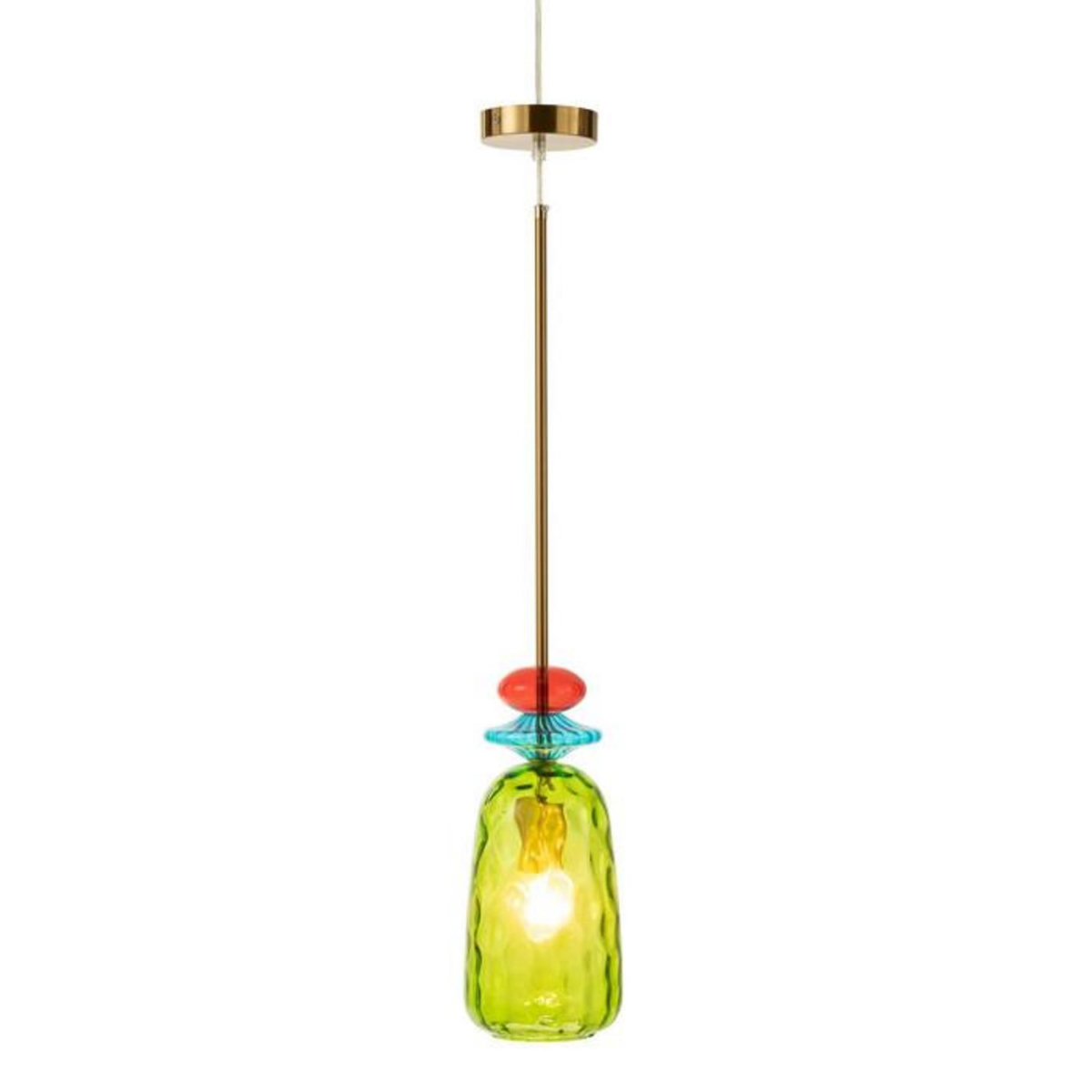 Paris Prix Lampe Suspension en Verre  Laurence  160cm Vert