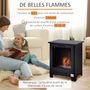 Voir la diapositive 4 : HOMCOM Cheminée bioéthanol sur pieds style néo-rétro poêle 1 brûleur 1,5 L dim. 40L x 30l x 50H cm couverture 20-25 m² noir
