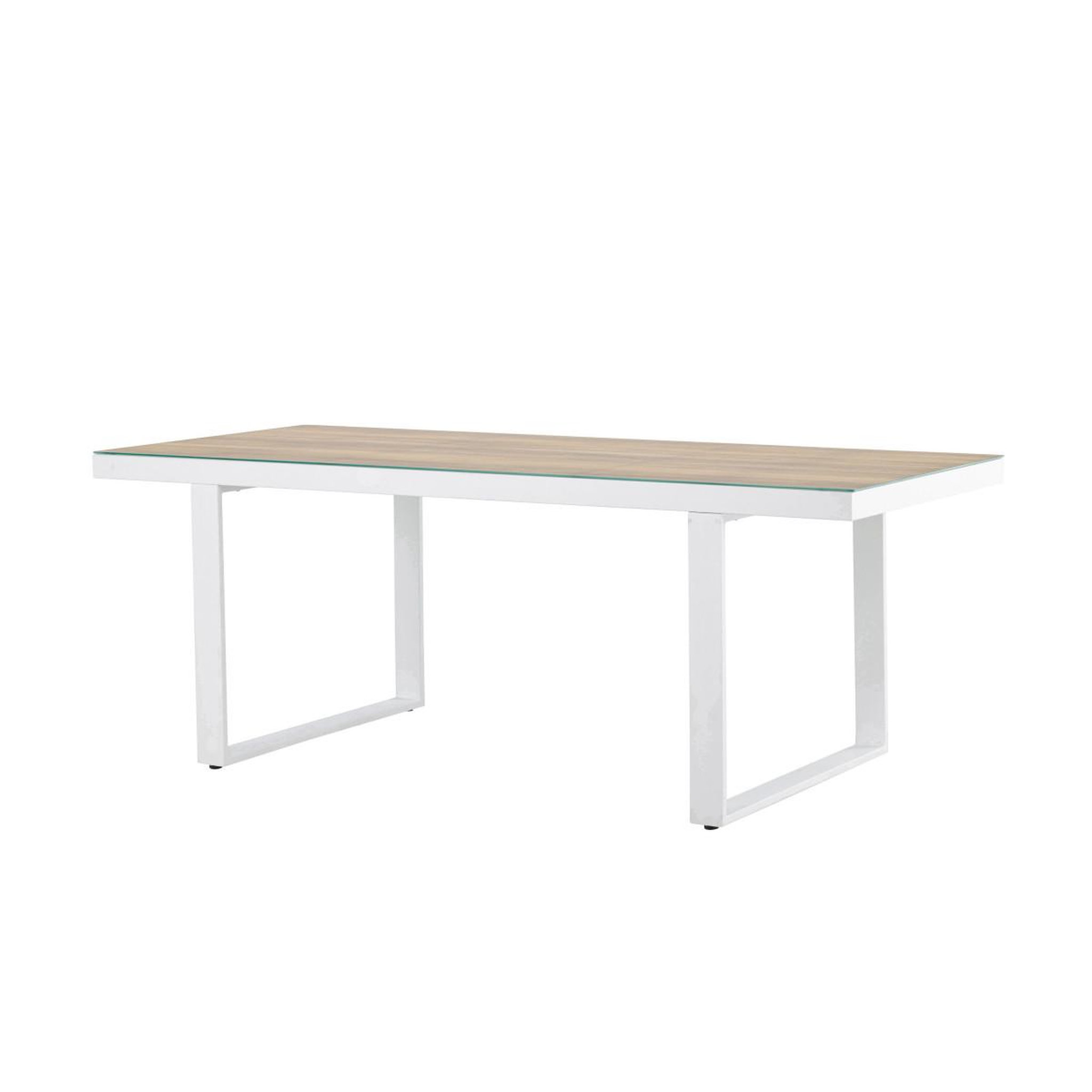 Voir la diapositive 5 : Paris Prix Table de jardin en verre  merlo  200cm naturel & blanc