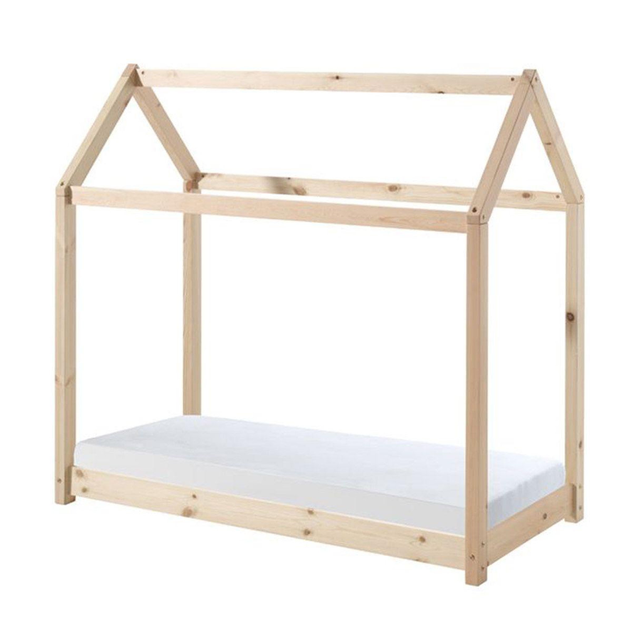 Voir la diapositive 1 : Paris Prix Lit enfant & matelas  cabane  70x140cm naturel