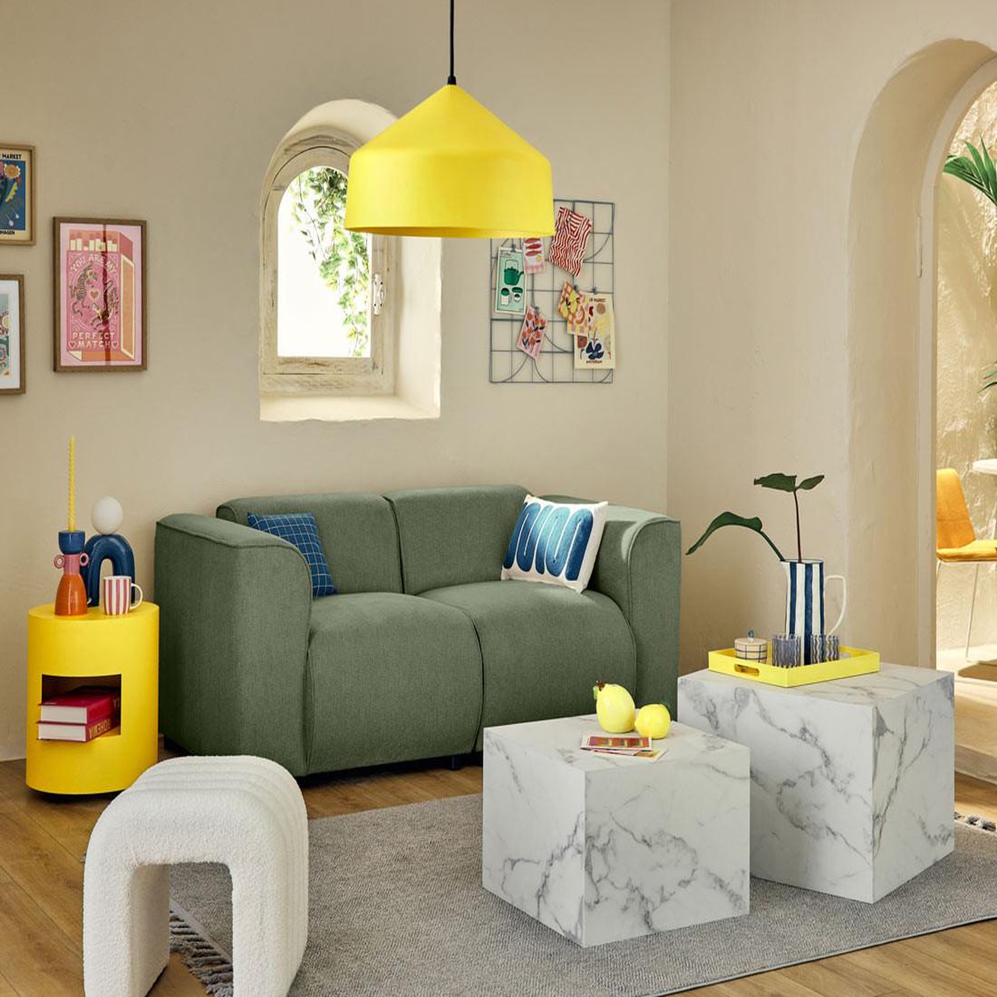 Voir la diapositive 2 : LISA DESIGN Suaro - module d'assise d'angle gauche en tissu texturé