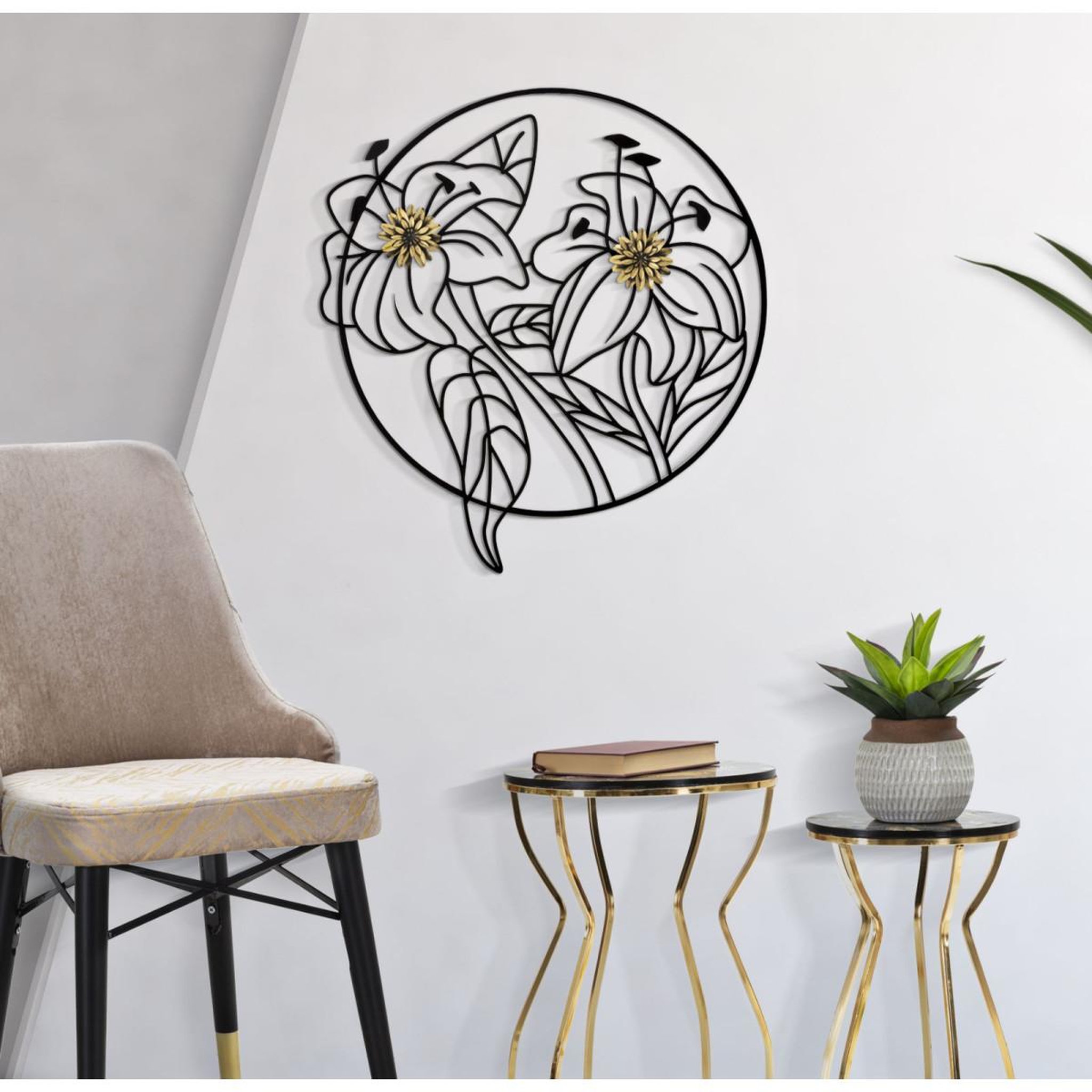Voir la diapositive 5 : Paris Prix Décoration murale encadrée en métal  simply flotis  69cm noir